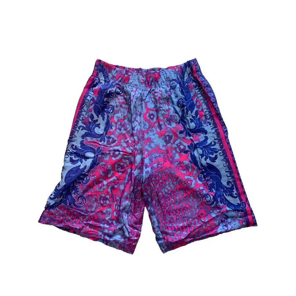 Versace Jeans Couture Men's Blue Twill Panel Printed Shorts IT 48 US 32 NWT